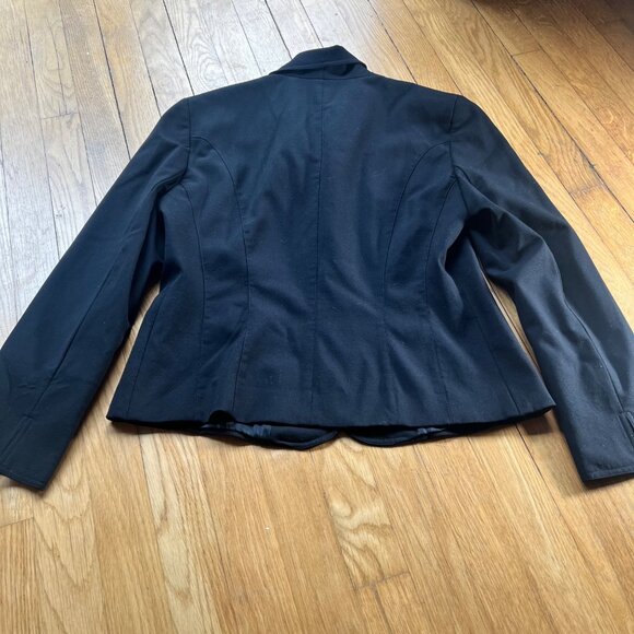 Lafayette 148 New York Size 10 Petite Black Wool Peak Lapel Fitted Blazer Jacket - Picture 13 of 16